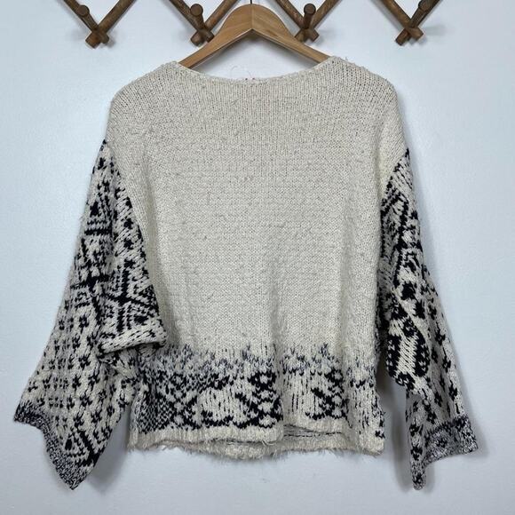 New Free People Midnight Beach Pullover in Evening Ivory Combo Women's Size L - Picture 4 of 10